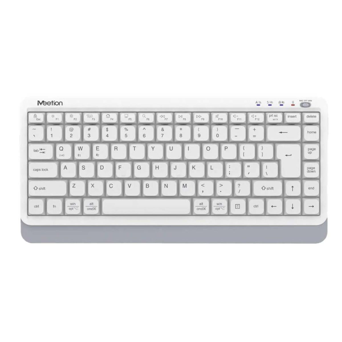 Meetion BTK500 Streamlined Dual-Mode Compact Wireless Keyboard -White