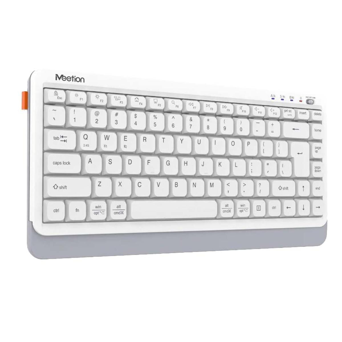 Meetion BTK500 Streamlined Dual-Mode Compact Wireless Keyboard -White