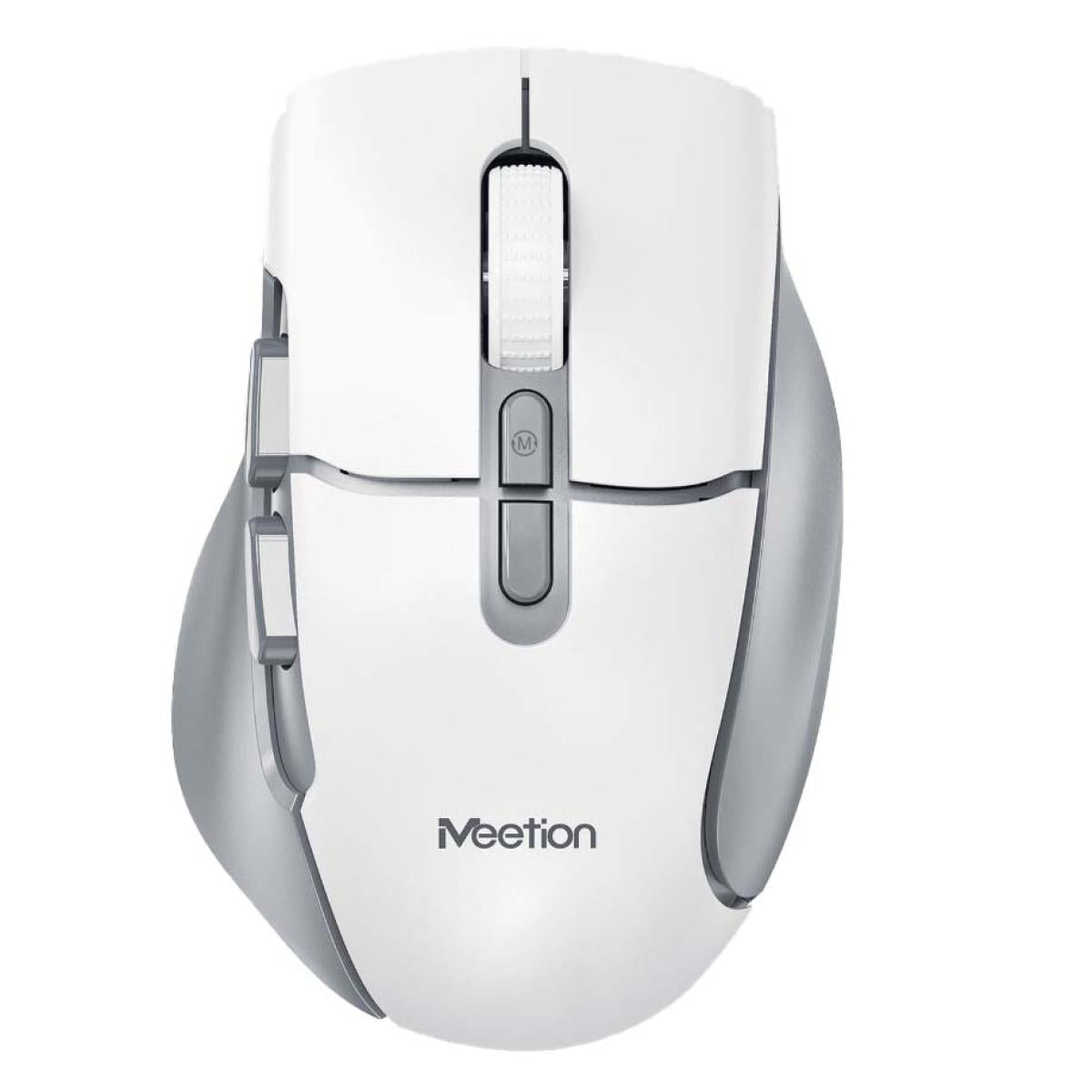Meetion BTM001 2.4G Wireless & Bluetooth Dual-Mode Ergonomic Mouse -White