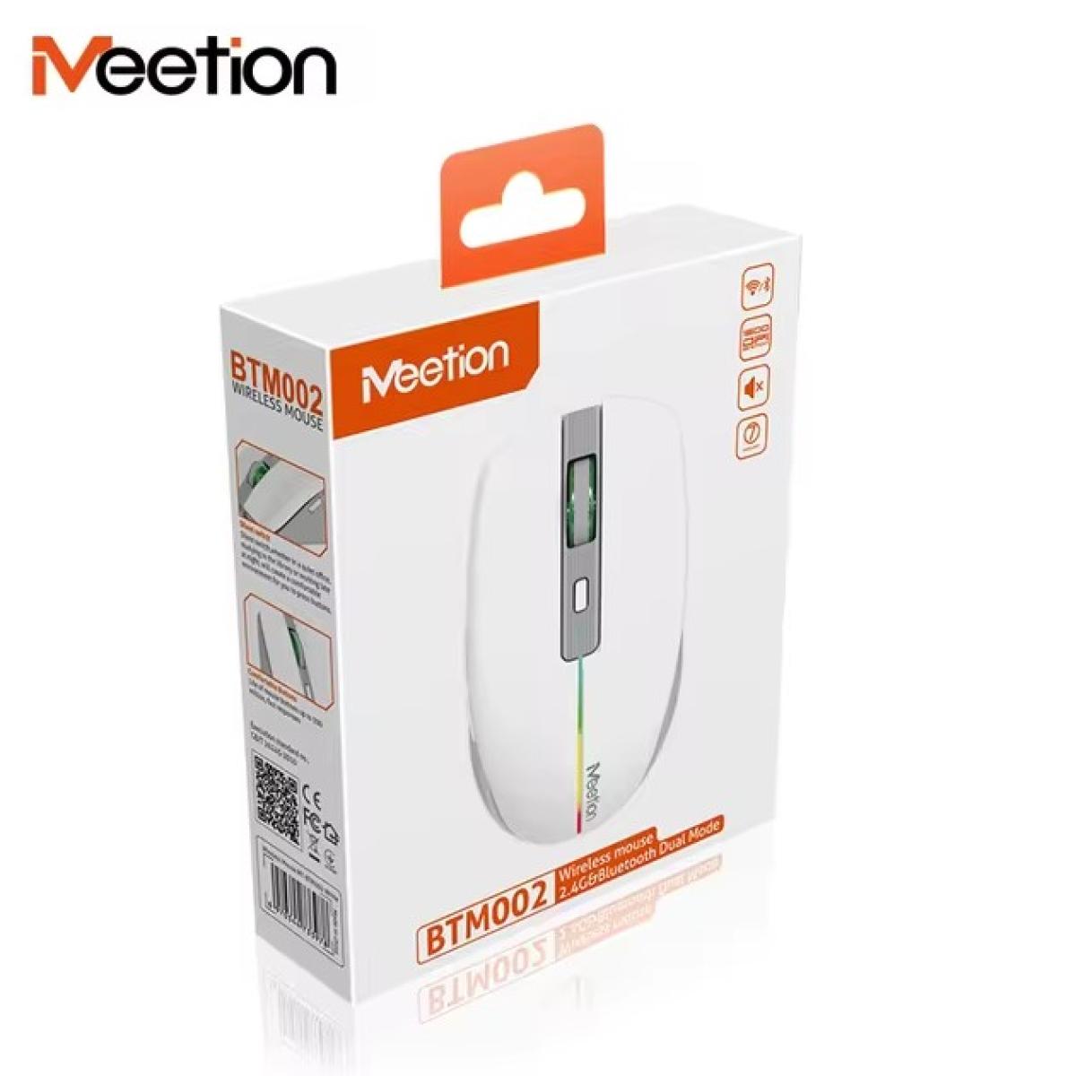 Meetion BTM002 2.4G Wireless & Bluetooth Dual Mode Mouse -White