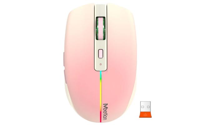 Meetion Btm002 2.4g Wireless & Bluetooth Dual Mode Mouse Pink