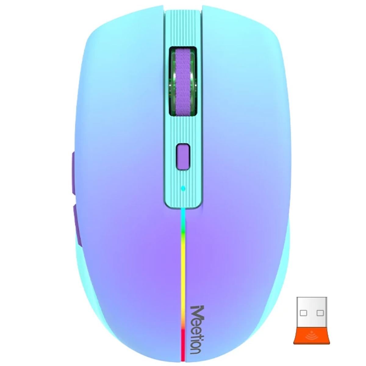 Meetion BTM002 2.4G Wireless & Bluetooth Dual Mode Mouse -Blue