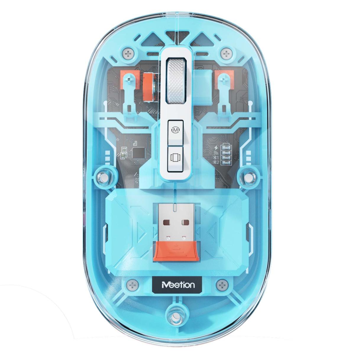 Meetion BTM005 Dual Mode 2.4G Bluetooth & Wireless Mouse -Blue