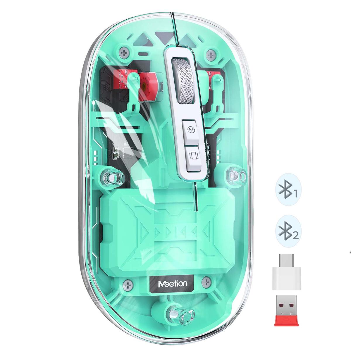 Meetion BTM005 Dual Mode 2.4G Bluetooth & Wireless Mouse -Green