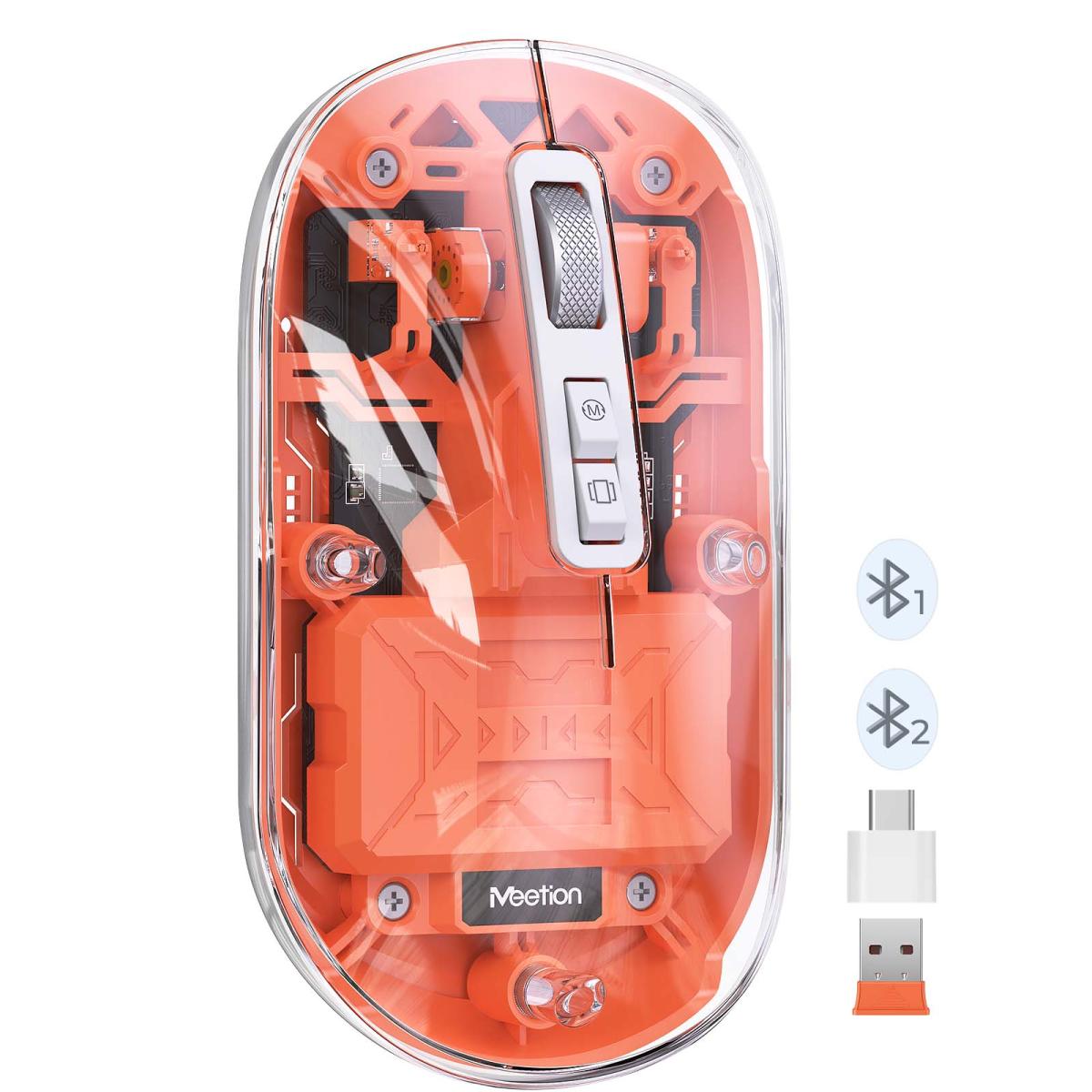Meetion BTM005 Dual Mode 2.4G Bluetooth & Wireless Mouse -Orange