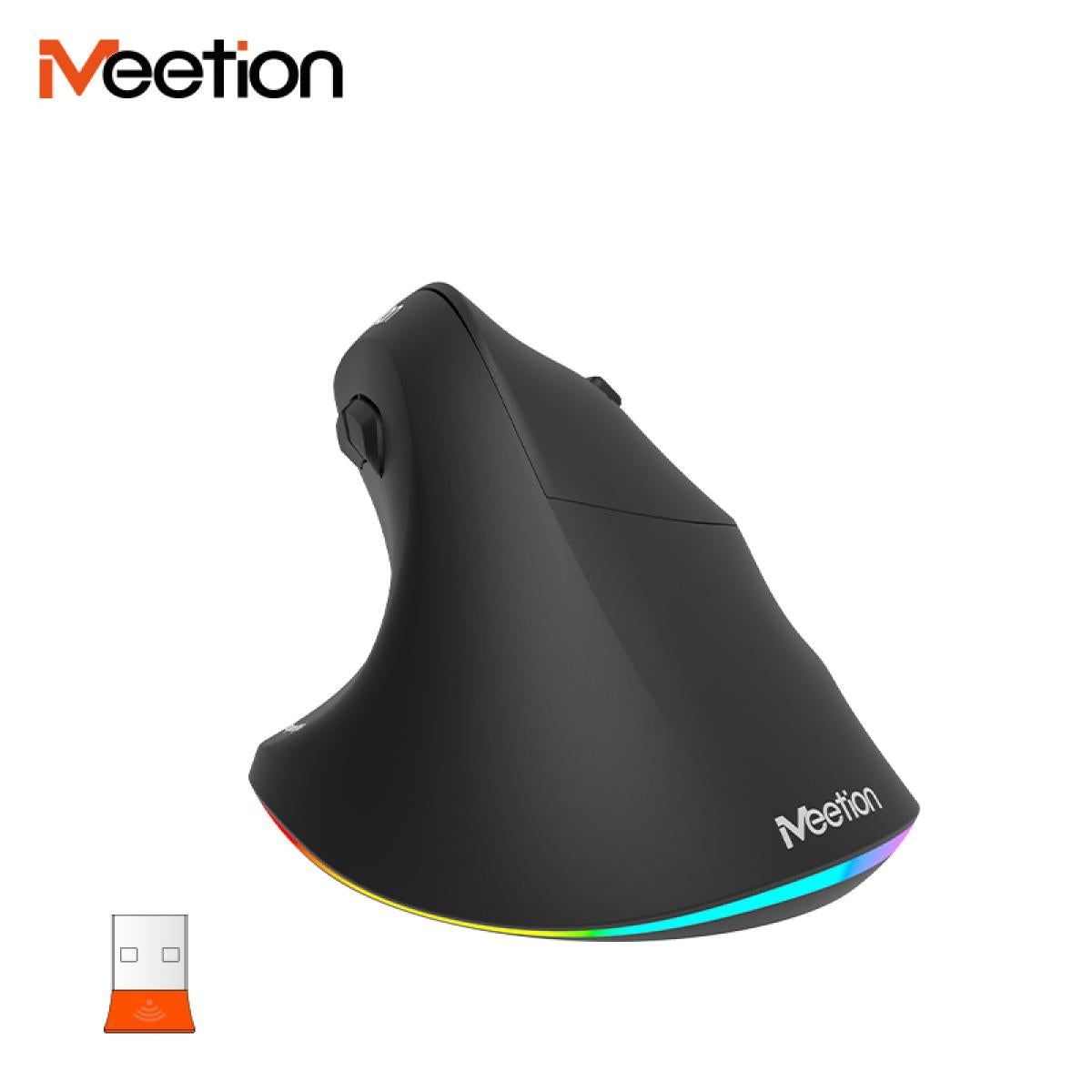 Meetion BTM010R Right-Handed Ergonomic Wireless Vertical Mouse -Black