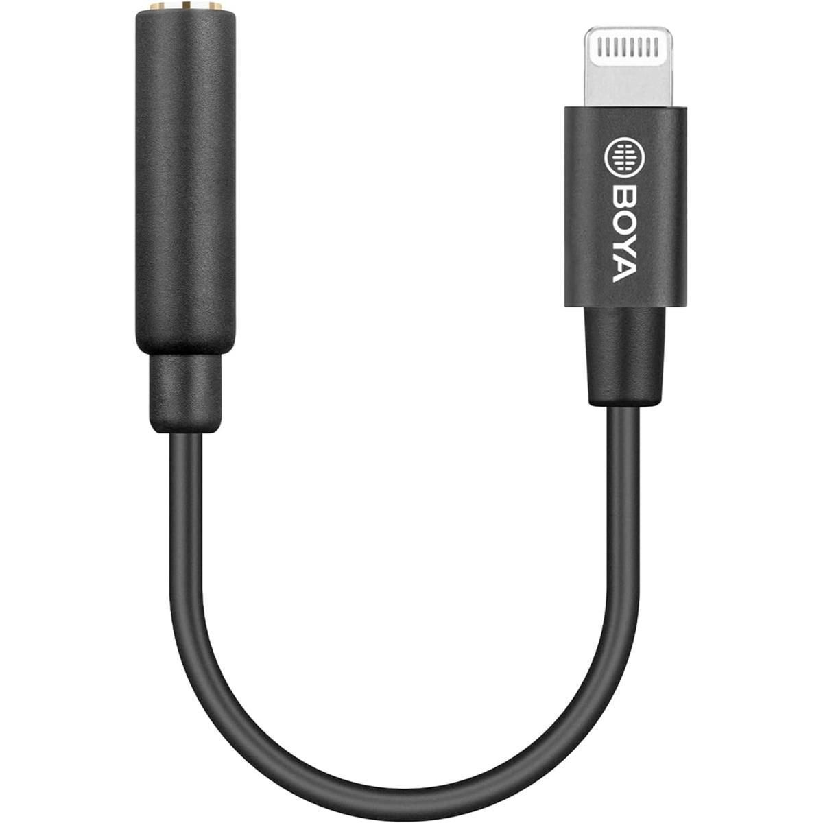 BOYA BY-K3 3.5mm TRRS Female to Lightning Male Audio Adapter Dongle Cable