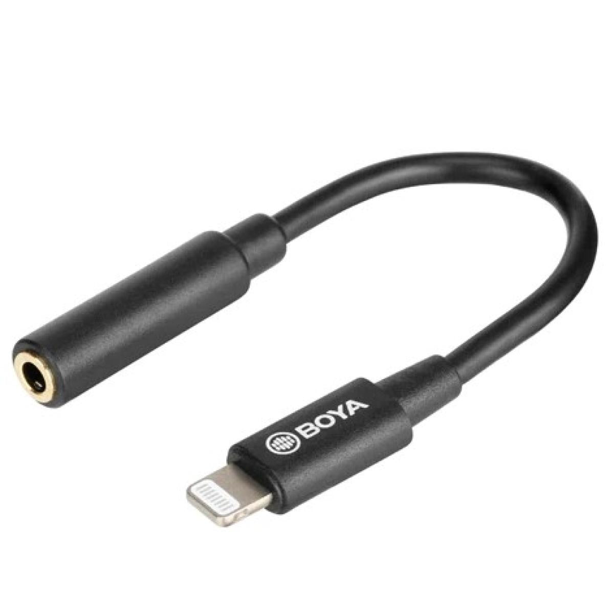 BOYA BY-K3 3.5mm TRRS Female to Lightning Male Audio Adapter Dongle Cable