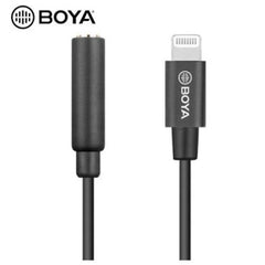 BOYA BY-K3 3.5mm TRRS Female to Lightning Male Audio Adapter Dongle Cable