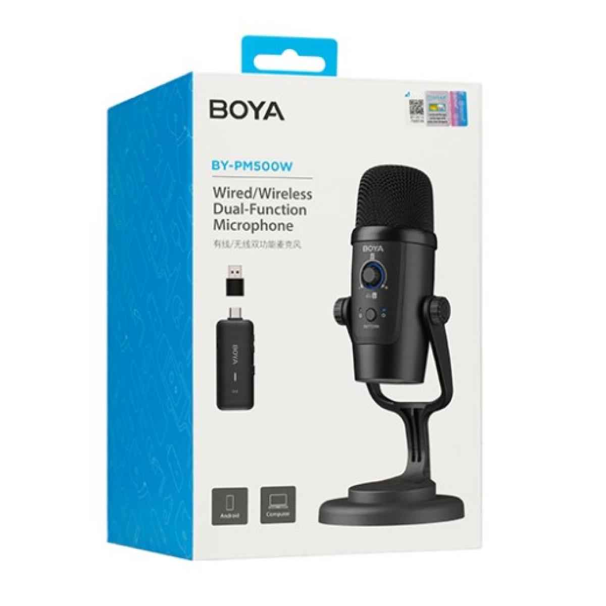 BOYA BY-PM500W Dual Mode Wireless & Wired Omnidirectional/Cardoid Microphone BOYA BY-PM500W Dual Mode Wireless & Wired Omnidirectional/Cardoid Microphone