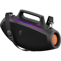 Skullcandy Barrel Bluetooth Boombox Speaker – Water Resistant Wireless Portable Speaker, With Led Lightshow Mode, 12 Hour Battery, Multi Link, & Usb C & Usb A Output Charging Black