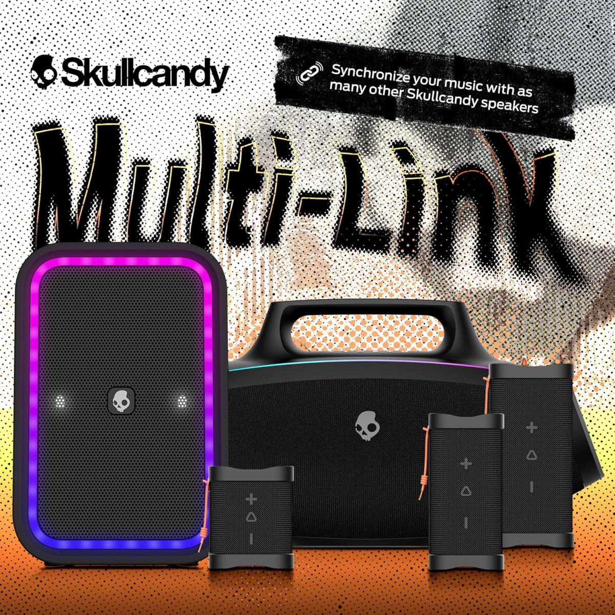 Skullcandy Barrel Bluetooth Boombox Speaker - Water Resistant Wireless Portable Speaker