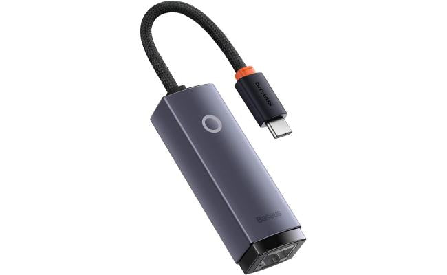 Baseus Lite Series RJ45 Lan Port Ethernet Adapter Type C to RJ45 Lan Port 1000mbps Hub Grey