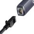 Baseus Lite Series RJ45 Lan Port Ethernet Adapter Type C to RJ45 Lan Port 1000mbps Hub Grey