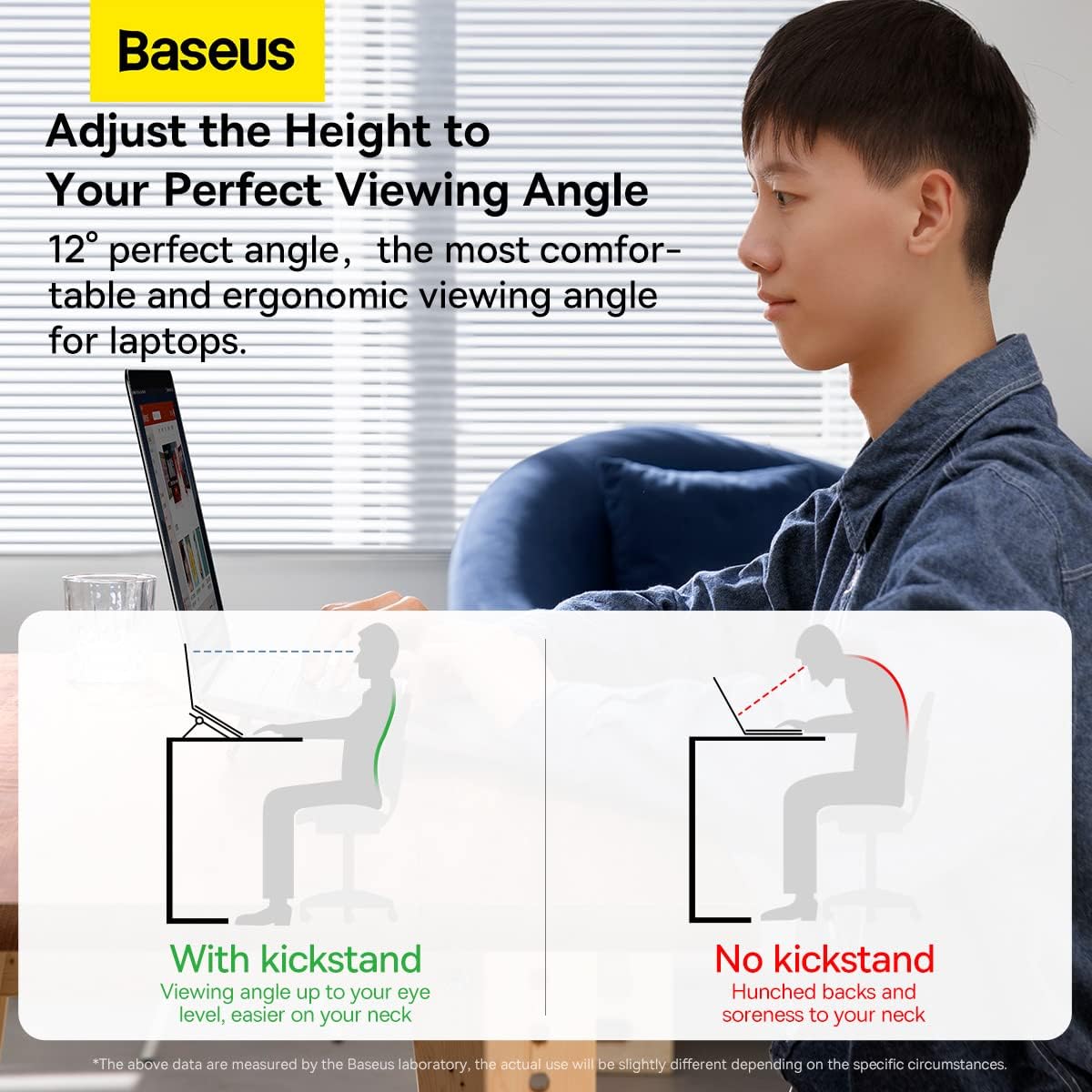 Baseus Slim Laptop Kickstand (2 PCS) Compa, Durable, Heat Dissipation, Adjustable Viewing Angle - Black