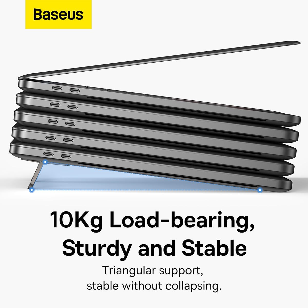 Baseus Slim Laptop Kickstand (2 PCS) Compa, Durable, Heat Dissipation, Adjustable Viewing Angle - Black