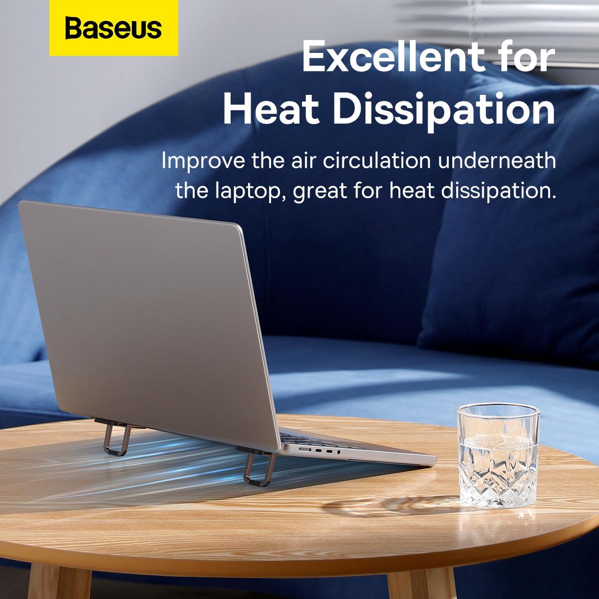Baseus Slim Laptop Kickstand (2 PCS) Compa, Durable, Heat Dissipation, Adjustable Viewing Angle - Black