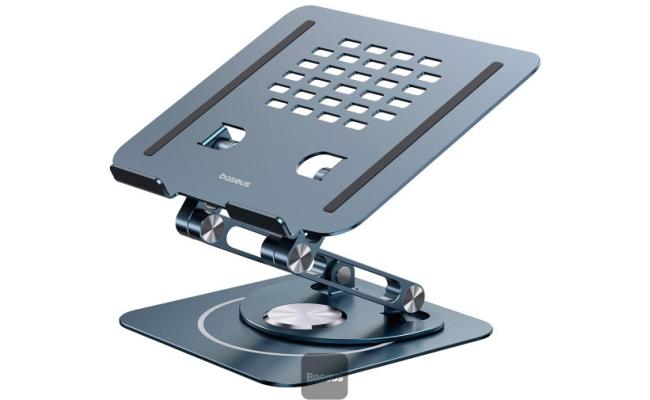 Baseus Foldable Stand for Laptop And iPad Tablet 360 Degree Rotatable (three Fold Version) Grey
