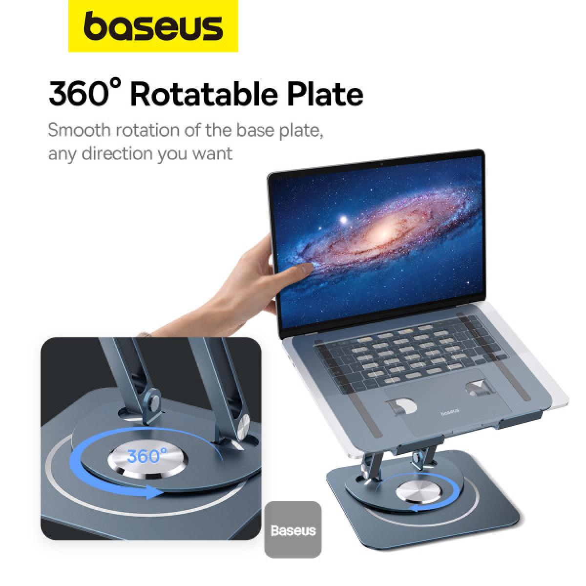 Baseus Foldable Stand for Laptop And iPad Tablet 360 Degree Rotatable (three Fold Version) Grey