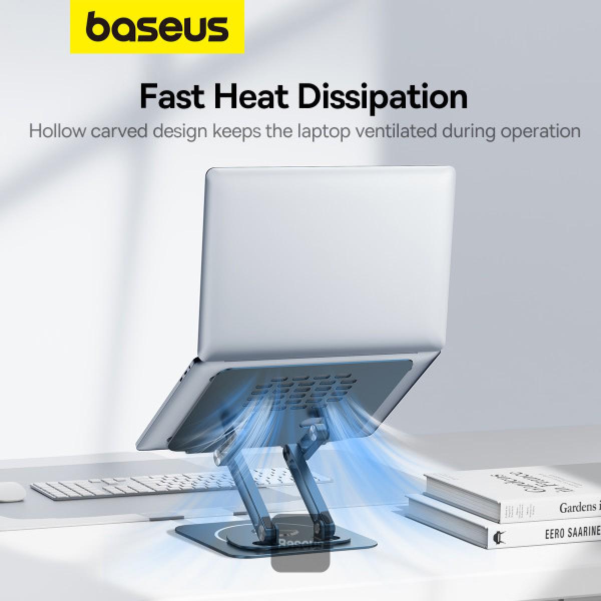 Baseus Foldable Stand for Laptop And iPad Tablet 360 Degree Rotatable (three Fold Version) Grey