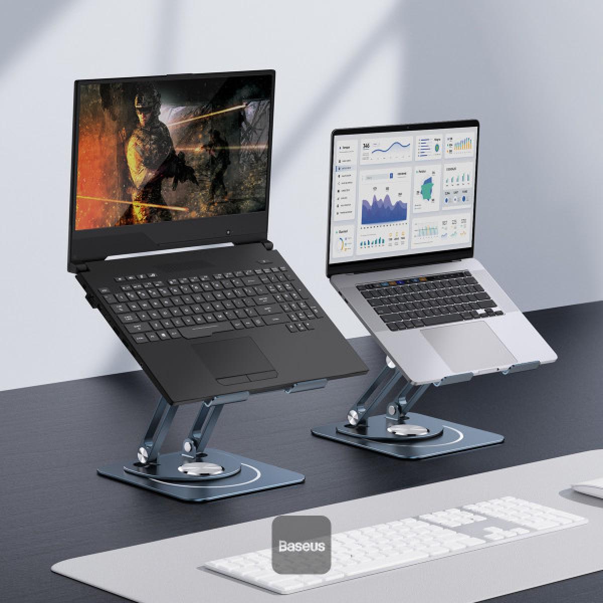 Baseus Foldable Stand for Laptop And iPad Tablet 360 Degree Rotatable (three Fold Version) Grey