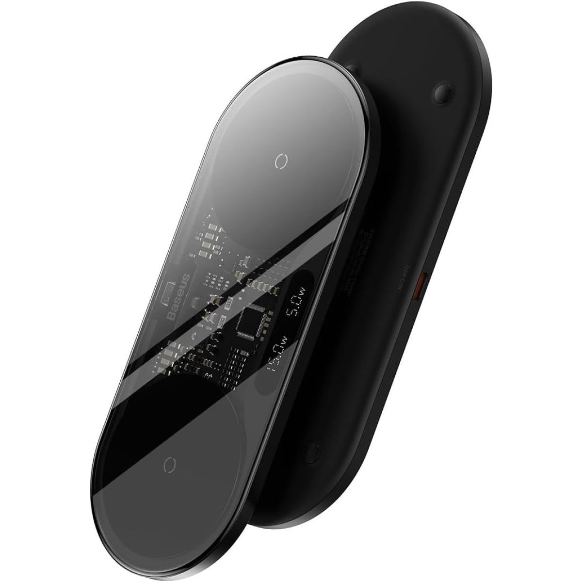 Baseus Digital Led Display 2in1 Wireless Charger 20w Black Universal Version (include Usb For Type C 3a 1m) Black Baseus Digital Led Display 2in1 Wireless Charger 20w Black Universal Version (include Usb For Type C 3a 1m) Black