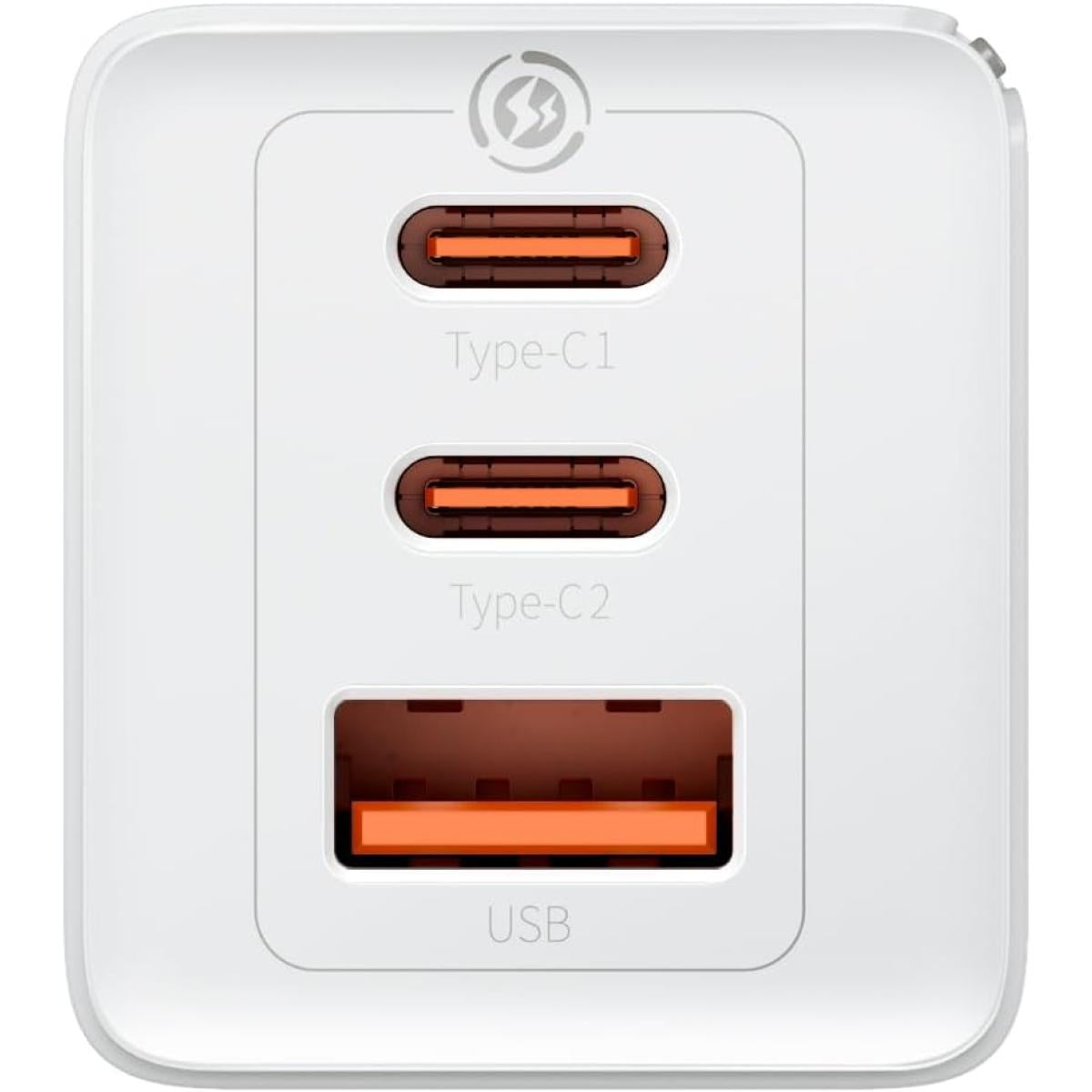 Baseus Travel Charger Gan5 Pro Fast Wall Charger, C+c+u, Qc, Afc, Pd 65w With Type C To Type C (100w) Cable 1m, White Baseus Travel Charger Gan5 Pro Fast Wall Charger, C+c+u, Qc, Afc, Pd 65w With Type C To Type C (100w) Cable 1m, White
