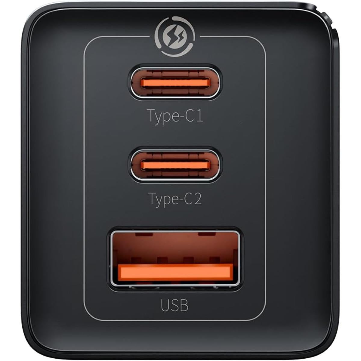 Baseus Travel Charger Gan5 Pro Fast Wall Charger, C+c+u, Qc, Afc, Pd 65w With Type C To Type C (100w) Cable 1m, Black Baseus Travel Charger Gan5 Pro Fast Wall Charger, C+c+u, Qc, Afc, Pd 65w With Type C To Type C (100w) Cable 1m, Black