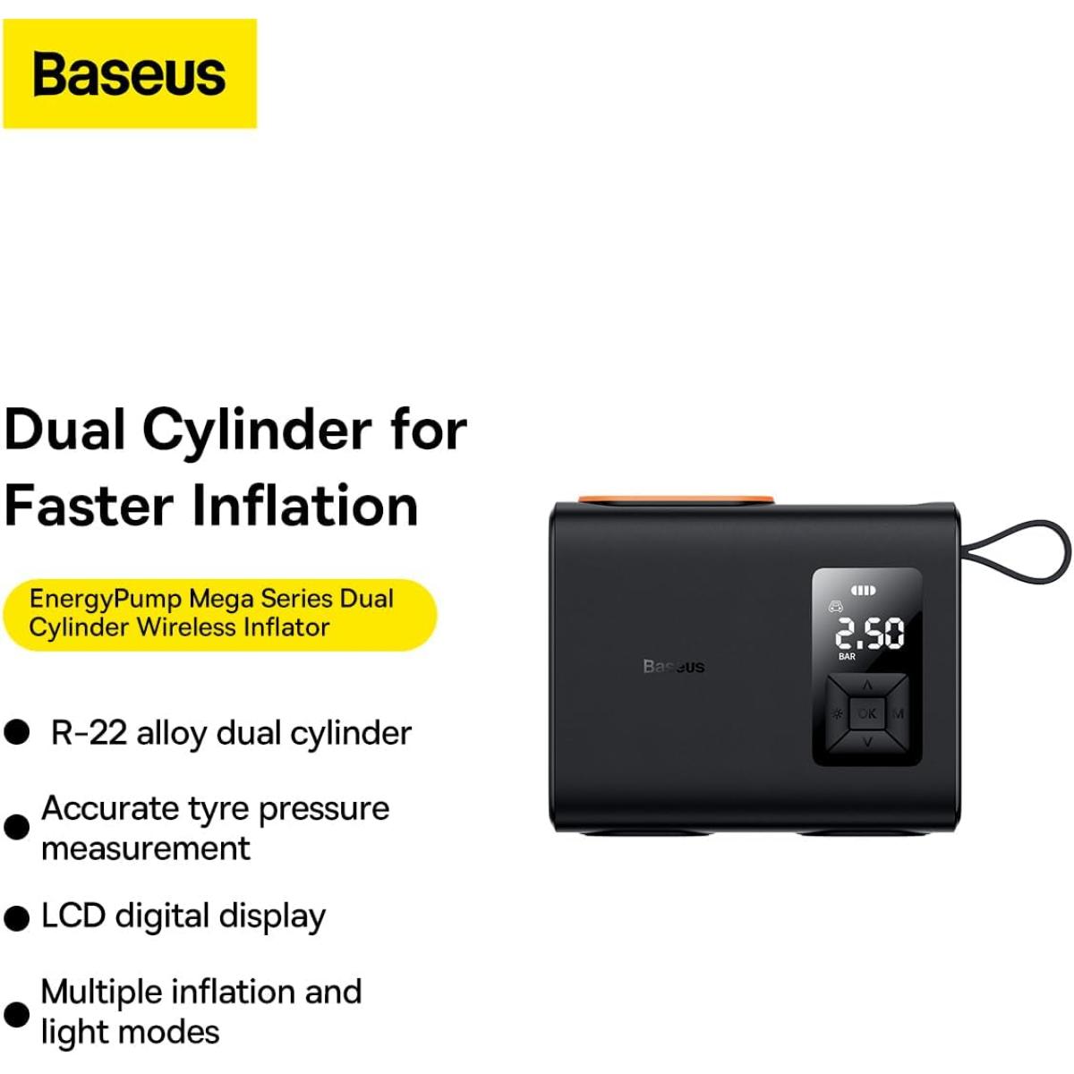 Baseus Energypump Mega Series Dual Cylinder Wireless Inflator