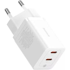 Baseus GaN5 Pro Fast Charger Dual Type C Port, 40W EU, B technology- White