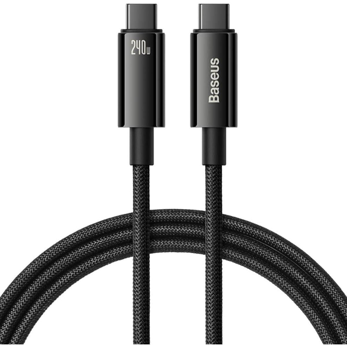 Baseus Tungsten Gold Fast Charging Data Cable Type-C to Type-C 240W 3m - Black