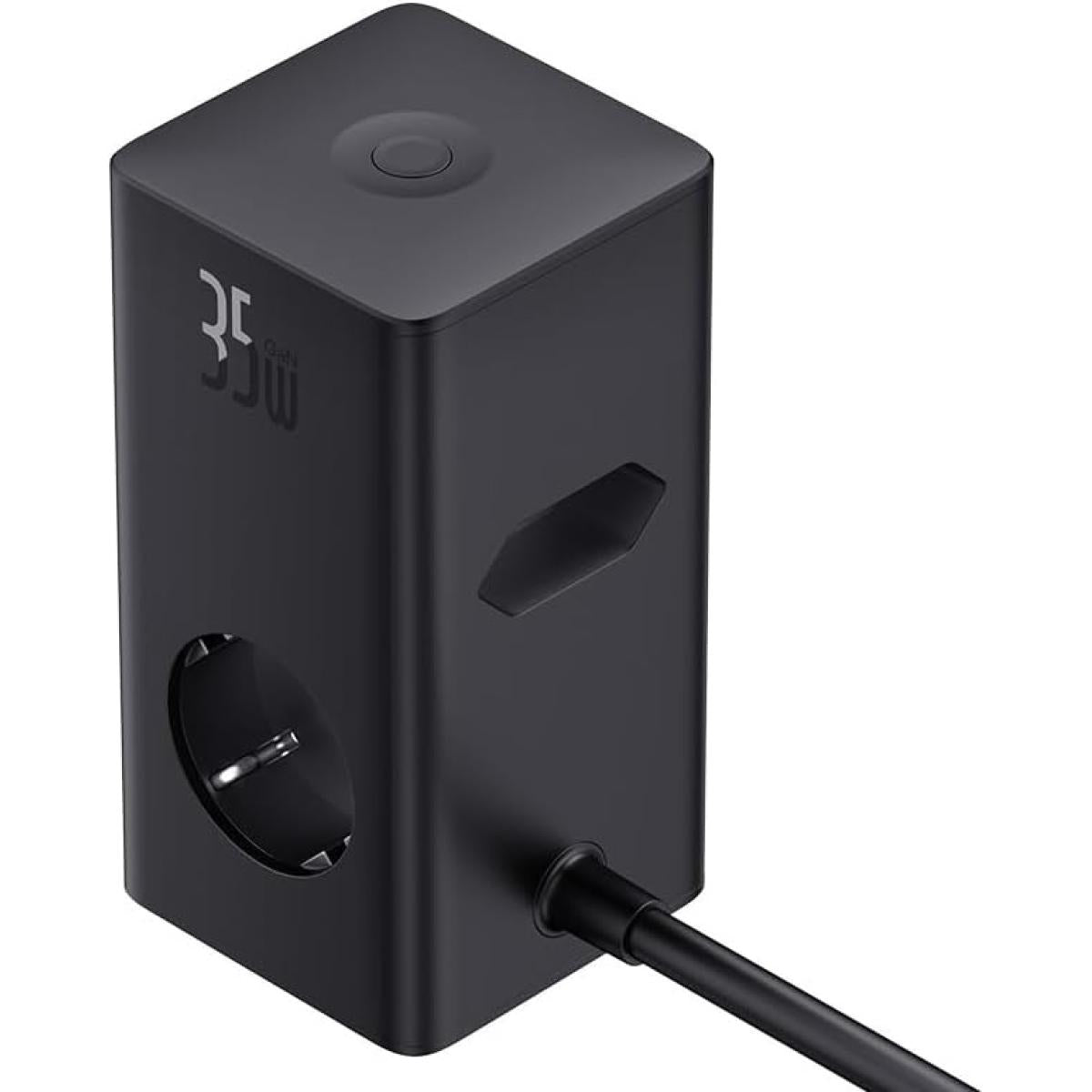Baseus Power Combo Tower Digital Power Strip 3ac+2u+2c 35w With 1.5m Power Cord Eu Cluster Black Baseus Power Combo Tower Digital Power Strip 3ac+2u+2c 35w With 1.5m Power Cord Eu Cluster Black