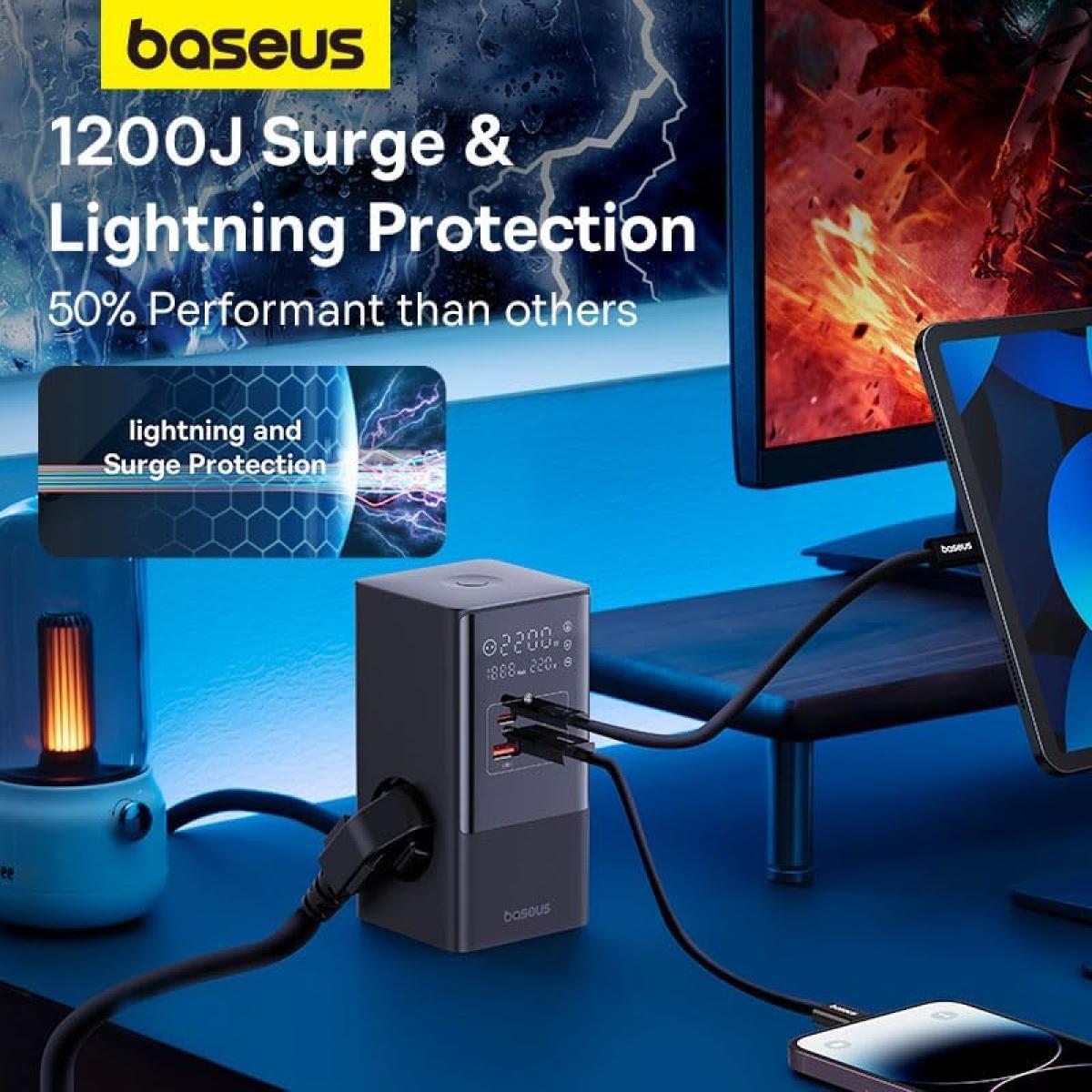 Baseus Power Combo Tower Digital Power Strip 3ac+2u+2c 35w With 1.5m Power Cord Eu Cluster Black Baseus Power Combo Tower Digital Power Strip 3ac+2u+2c 35w With 1.5m Power Cord Eu Cluster Black