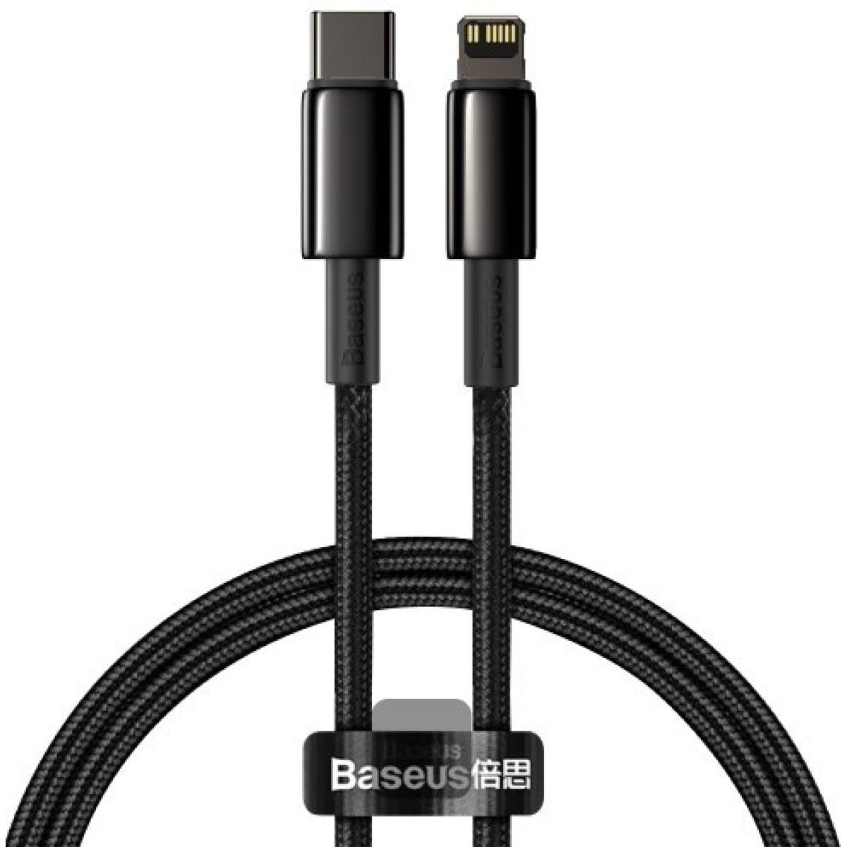 Baseus Tungsten Gold Fast Charging Data Cable Type C To Lightning Pd 20w (1m) Black Baseus Tungsten Gold Fast Charging Data Cable Type C To Lightning Pd 20w (1m) Black