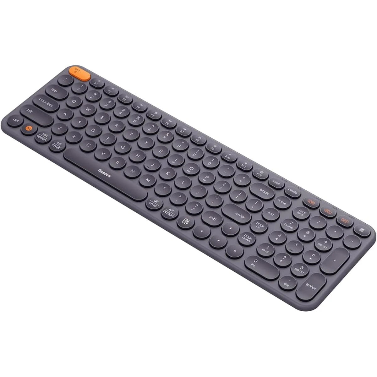 Baseus K01B Wireless Tri-Mode Keyboard (Bluetooth 5.0 & Wireless 2.4G) | Silent English Layout Keyboards - Grey