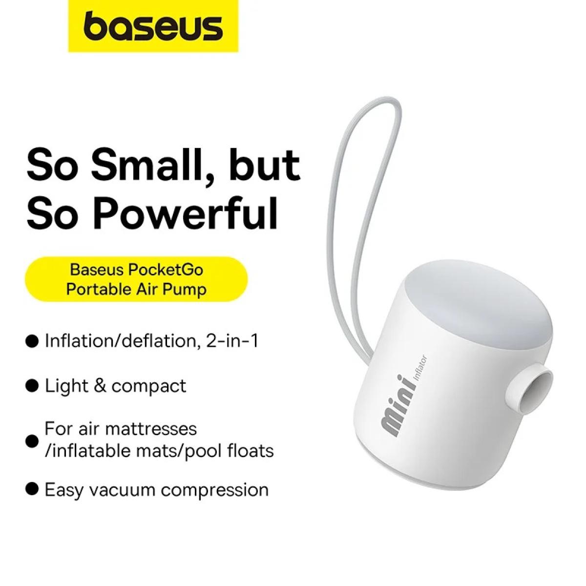 Baseus Pocket Go Portable Air Pump Stellar White