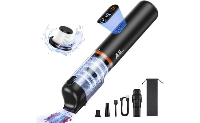 Baseus Car Vacuum Cleaner A5 Power Suction 16000Pa \ 130W Portable Cordless Vacuum Cleaner with LED Display - Black
