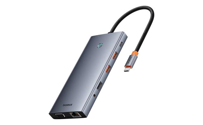Baseus 13-Port Type-C3 HDMI4K gray 60hz 120hz 3.5mm docking stations PortalJoy Series