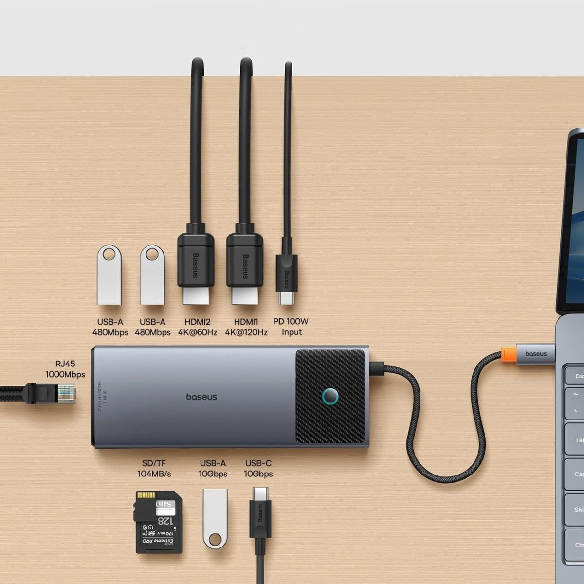 Baseus Hub 10in1 Metal Gleam II Series, docking stations