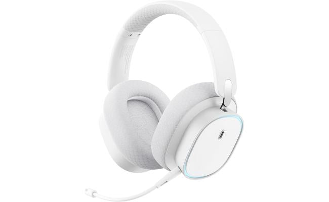 Baseus GH02 Gaming Wireless Headphones - Bluetooth 5.3, ANC, RGB, 40mm Driver, 40 - Hour Playtime, IPX - 6 - White