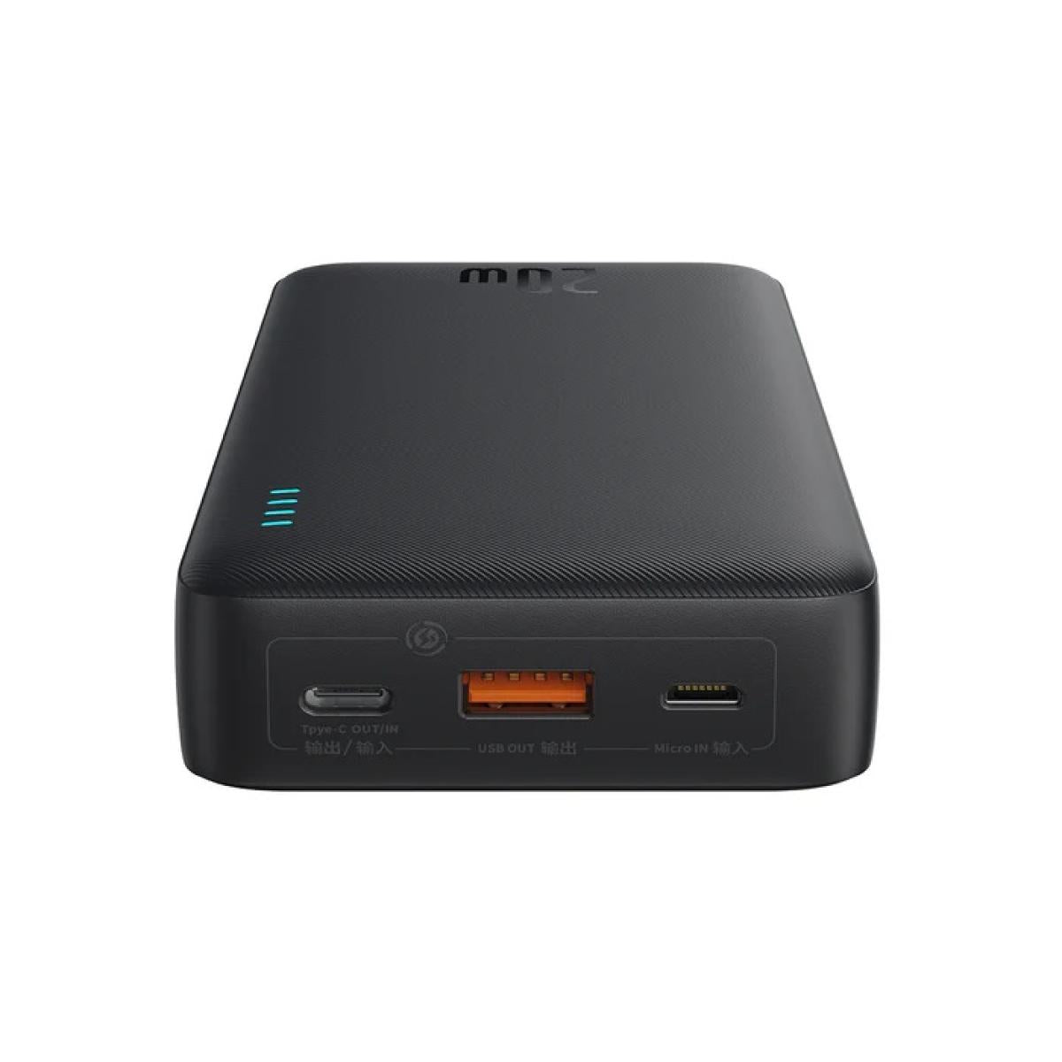 Baseus Airpow Fast Charge Power Bank 20000mah 20w Cluster Black (with Simple Series Containing Universal USB to Type C 50cm Black）