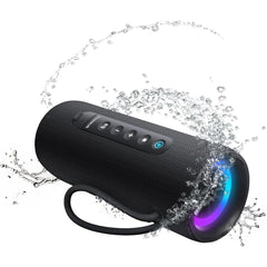 Baseus Aequr Series Vo20 Bluetooth Speaker With Ambient Rgb Light | Bt 5.3, 15h Playtime, 15w Loud Stereo Sound, Deep Bass Black