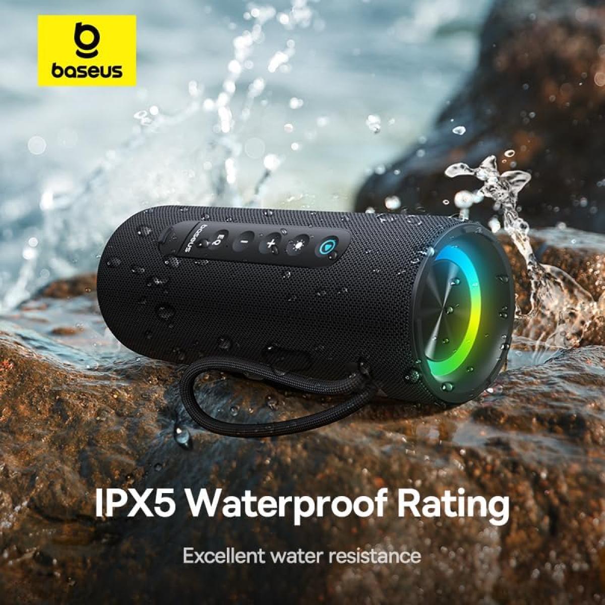 Baseus Aequr Series Vo20 Bluetooth Speaker With Ambient Rgb Light | Bt 5.3, 15h Playtime, 15w Loud Stereo Sound, Deep Bass Black Baseus Aequr Series Vo20 Bluetooth Speaker With Ambient Rgb Light | Bt 5.3, 15h Playtime, 15w Loud Stereo Sound, Deep Bass Black