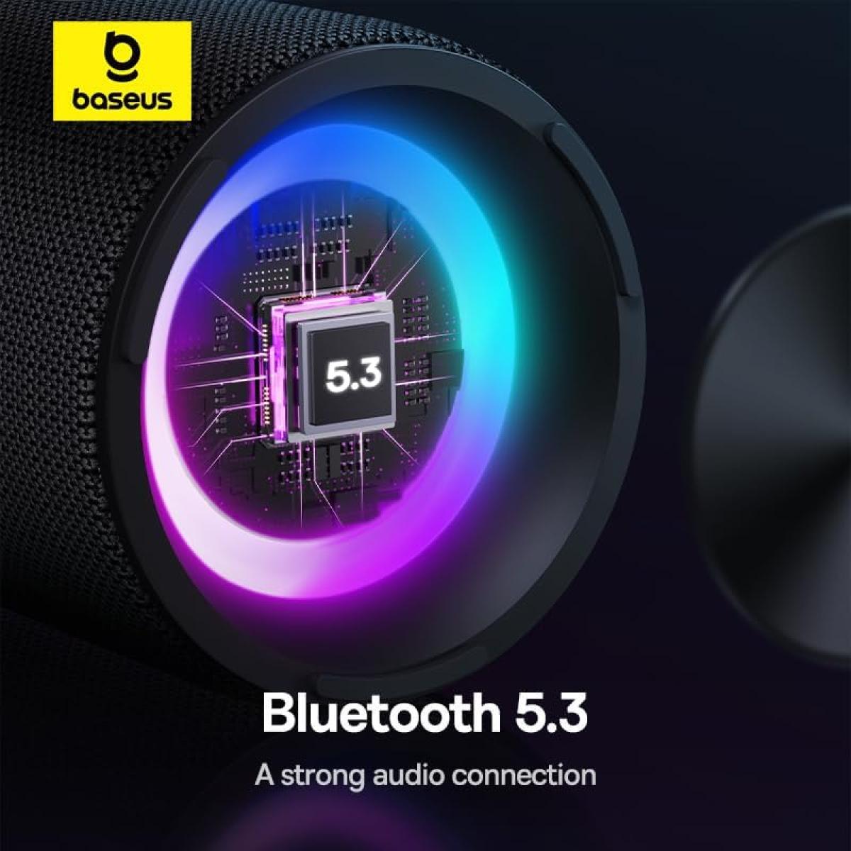 Baseus Aequr Series Vo20 Bluetooth Speaker With Ambient Rgb Light | Bt 5.3, 15h Playtime, 15w Loud Stereo Sound, Deep Bass Black Baseus Aequr Series Vo20 Bluetooth Speaker With Ambient Rgb Light | Bt 5.3, 15h Playtime, 15w Loud Stereo Sound, Deep Bass Black