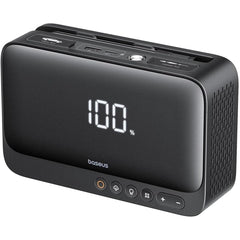 Baseus Super Energy Series 4 In 1 Car Jump Starter, Flashlight, Power Bank, Inflate Your Wheels 6000mah Battery Capacity Black