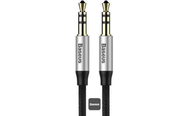 Baseus Yiven M30 Audio Cable Male to Male 3.5mm Aux Cable 1.5 meter - Black with cables