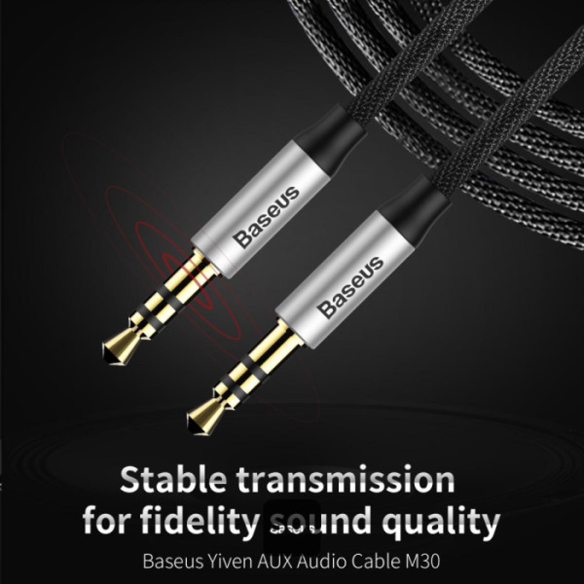 Baseus Yiven M30 Audio Cable Male to Male 3.5mm Aux Cable 1.5 meter - Black with cables