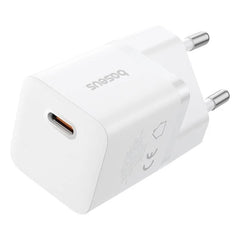 Baseus GaN5 Fast Charger (mini) 1C 25W EU Cluster Supports PPS, PD 3.0, QC 3.0 - White