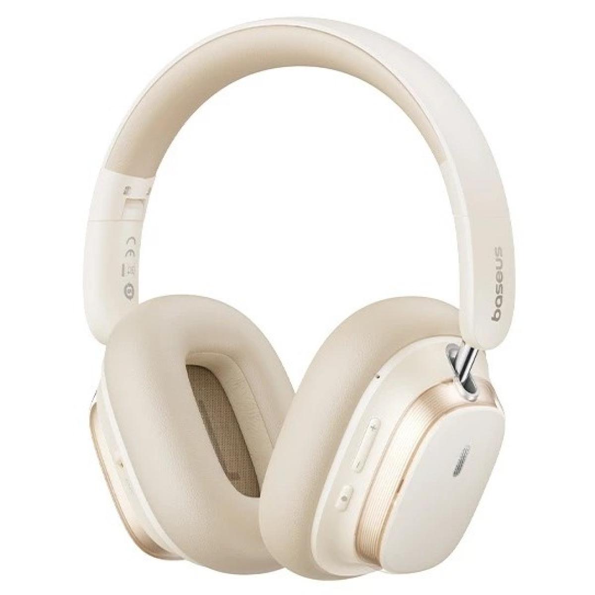 Baseus Bowie H1s Bluetooth Headset Foldable, Aive Noise Cancelling Wireless Over Ear Headphone, Px4 Waterproof, Up To 100hrs White Baseus Bowie H1s Bluetooth Headset Foldable, Aive Noise Cancelling Wireless Over Ear Headphone, Px4 Waterproof, Up To 100hrs White