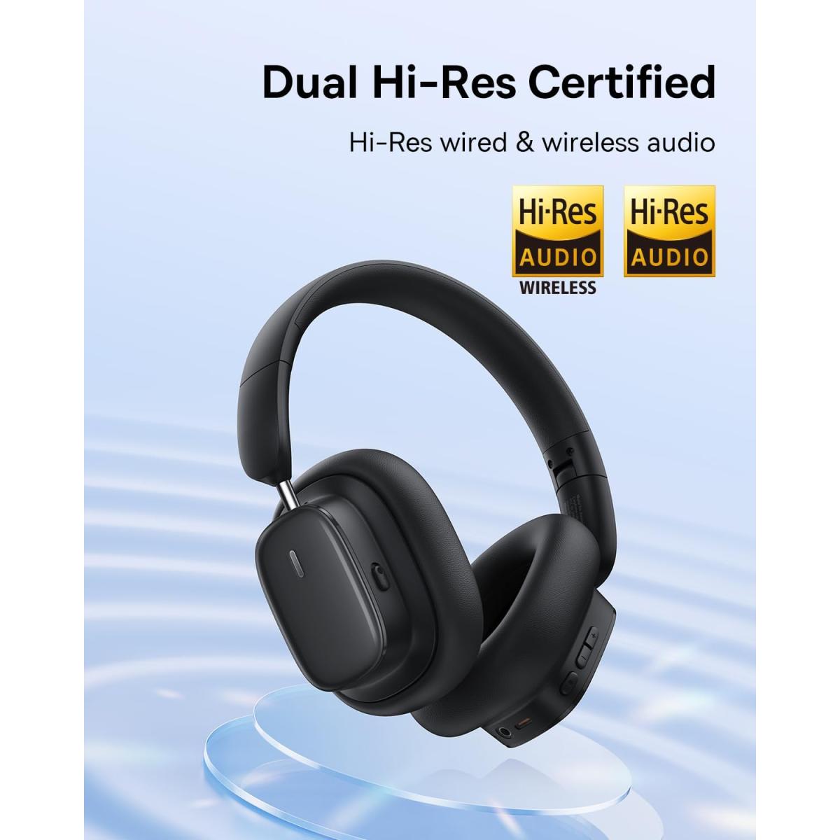 Baseus Bowie H1s Bluetooth Headset Foldable, Aive Noise Cancelling Wireless Over Ear Headphone, Px4 Waterproof, Up To 100hrs Black Baseus Bowie H1s Bluetooth Headset Foldable, Aive Noise Cancelling Wireless Over Ear Headphone, Px4 Waterproof, Up To 100hrs Black
